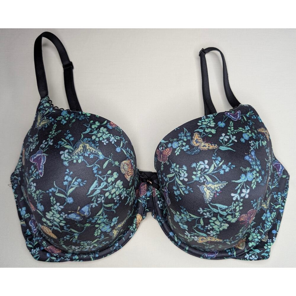 Women’s Floral Print T-Shirt Bra - Black/Multicolor